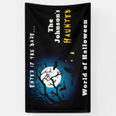 ハッピーハローウィン |恐ろしい家へようこそ幽霊のよく出る 横断幕 (縦)