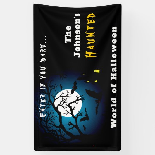 ハッピーハローウィン |恐ろしい家へようこそ幽霊のよく出る 横断幕 (縦)