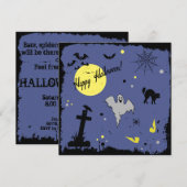 ハッピーハローウィン 招待状 (正面/裏面)