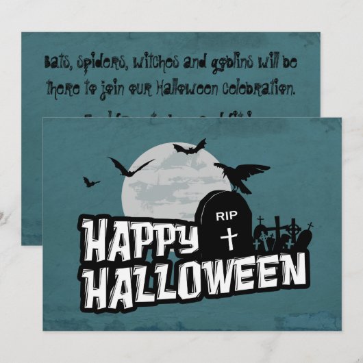 ハッピーハローウィン 招待状 (正面/裏面)