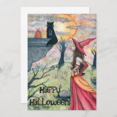 ハッピーハローウィン! 振れおよび魔法使いの招待状 招待状 (正面/裏面)