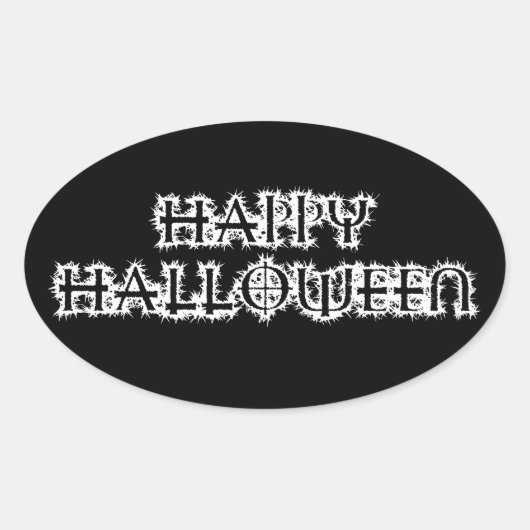 ハッピーハローウィン 楕円形シール (正面)