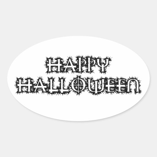 ハッピーハローウィン 楕円形シール (正面)