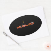 ハッピーハローウィン 楕円形シール (封筒)