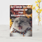 ハッピーハローウィン/気難しい猫カード カード (黄色い花)