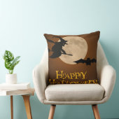 ハッピーハローウィン; 満月および魔法使い クッション (椅子)