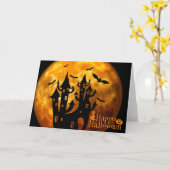 ハッピーハローウィン（満月） カード (黄色い花)