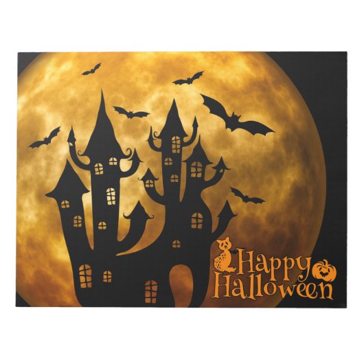 ハッピーハローウィン（満月） ノートパッド (正面)