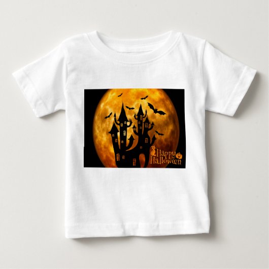 ハッピーハローウィン(満月) ベビーTシャツ (正面)