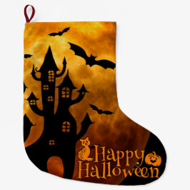 ハッピーハローウィン（満月） ラージクリスマスストッキング