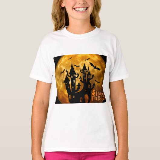 ハッピーハローウィン（満月） Tシャツ (正面)