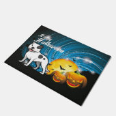 ハッピーハローウィン（犬）スタッフォードブルテリア ドアマット (アングル)