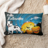 ハッピーハローウィン(犬)スタッフォードブルテリア ランバークッション (ブランケット)
