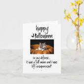 ハッピーハローウィン、猫好きカード付きことわざ カード (黄色い花)