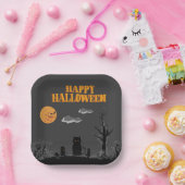 ハッピーハローウィン – 猫 ペーパープレート (パーティー)