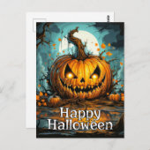ハッピーハローウィン |真夜中を過ぎると生まれてくるカボチャ ポストカード (正面/裏面)