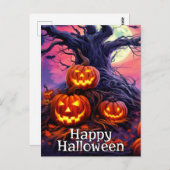 ハッピーハローウィン |真夜中を過ぎると生まれてくるカボチャ ポストカード (正面/裏面)
