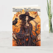 ハッピーハローウィン |秋の魔女 カード (正面)