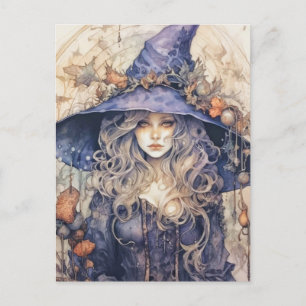 ハッピーハローウィン 秋の魔女 ポストカード