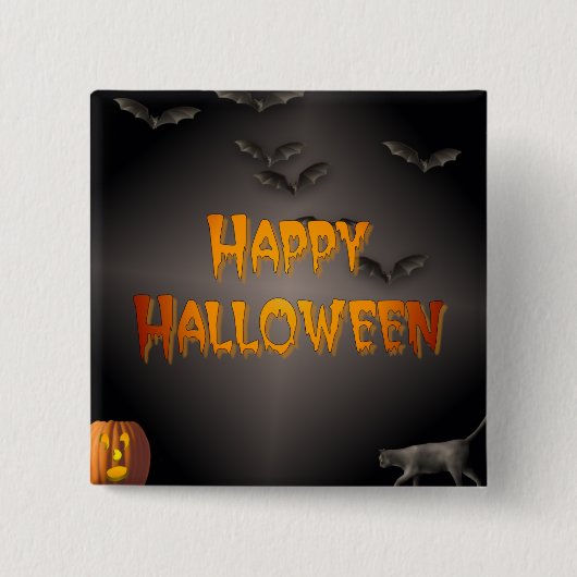 ハッピーハローウィン 缶バッジ (正面)