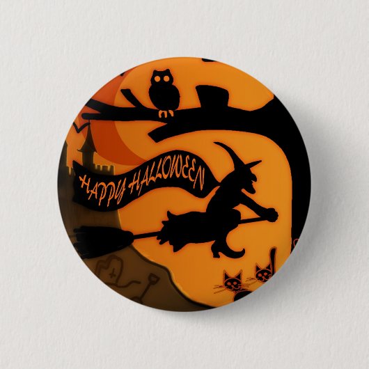 ハッピーハローウィン 缶バッジ (正面)