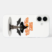 ハッピーハローウィン。翼と魔女の帽子を持つ猫 Case-Mate iPhoneケース (裏面 (横))