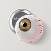 ハッピーハローウィン!茶色不気味の眼球 缶バッジ (正面&裏面)