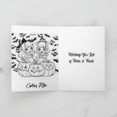 ハッピーハローウィン |衣装を着た不気味な風変わり子供 カード (内部)