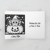 ハッピーハローウィン |衣装を着た不気味な風変わり子供 カード (内部)