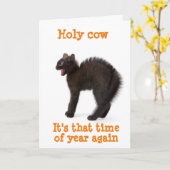 *ハッピーハローウィン**非常に動揺したパック猫 カード (黄色い花)