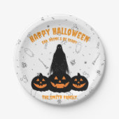 ハッピーハローウィン「飲食べみ、怖い」パーティーP ペーパープレート (正面)