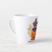 ハッピーハローウィン – 魔女黒猫 カフェラテマグ (左アングル)