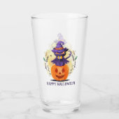 ハッピーハローウィン – 魔女黒猫 タンブラーグラス (裏面)