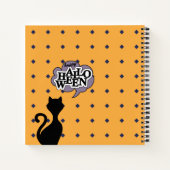 ハッピーハローウィン、黒猫マンガのスパイラルノート ノートブック (裏面)