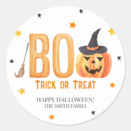 ハッピーハローウィン、BOO、トリックまたはトリート ラウンドシール