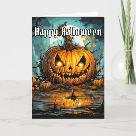 ハッピーハローウィン | Creepy Pumpkin カード (正面)