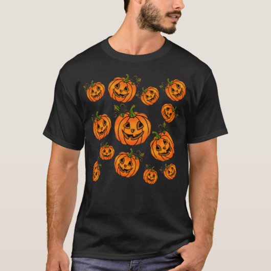 ハッピーハローウィン | jack-o-lantern |カボチャ tシャツ (正面)