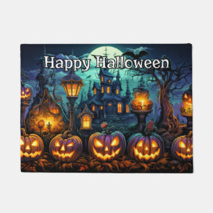ハッピーハローウィン   Nefrey 白熱［赤熱］光を放つ Pumpkins ドアマット
