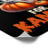 ハッピーハローウィンAs Mummy With Carved Pumpkin - Kam ポスター (角)