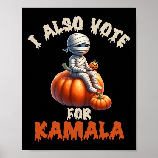 ハッピーハローウィンAs Mummy With Carved Pumpkin - Kam ポスター (正面)