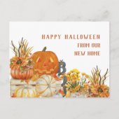 ハッピーハローウィンfromニューホームカボチャ素朴ンス シーズンポストカード (正面)