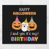 ハッピーハローウィンitsマイ誕生日ハロウィーン スパークリングワインラベル (シングルラベル)