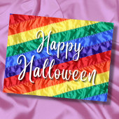 ハッピーハローウィンLGBTゲイレインボーフラグカラフル ポストカード