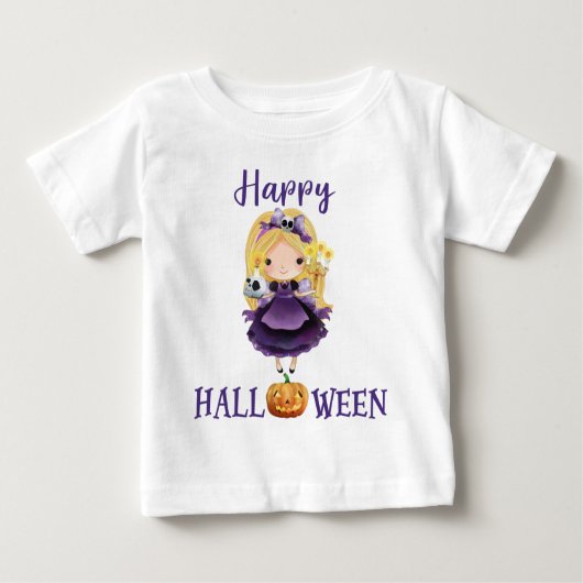 ハッピーハローウィンTシャツベビープリンセスTシャツ ベビーTシャツ (正面)