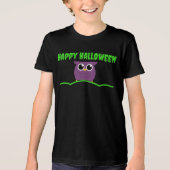 ハッピーハローウィンTシャツ（かわいいフクロウ付） トライブレンドＴシャツ (正面)