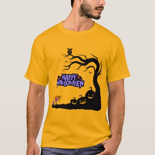 ハッピーハローウィンTシャツ、面白いハロウィンシャツ Tシャツ (正面)