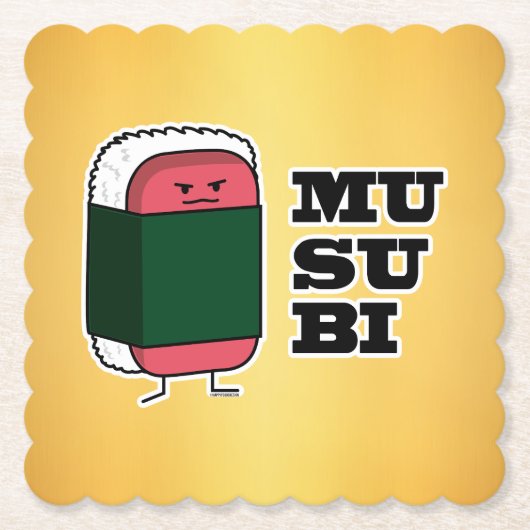 ハッピーハワイアンむすし海苔 ペーパーコースター (正面)