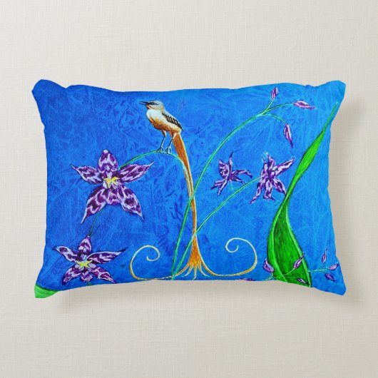 ハッピーハワイアンオーキッドバード アクセントクッション (正面)