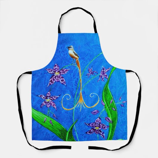 ハッピーハワイアンオーキッドバード エプロン (正面)