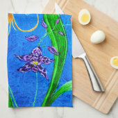 ハッピーハワイアンオーキッドバード キッチンタオル (四つ折り)
